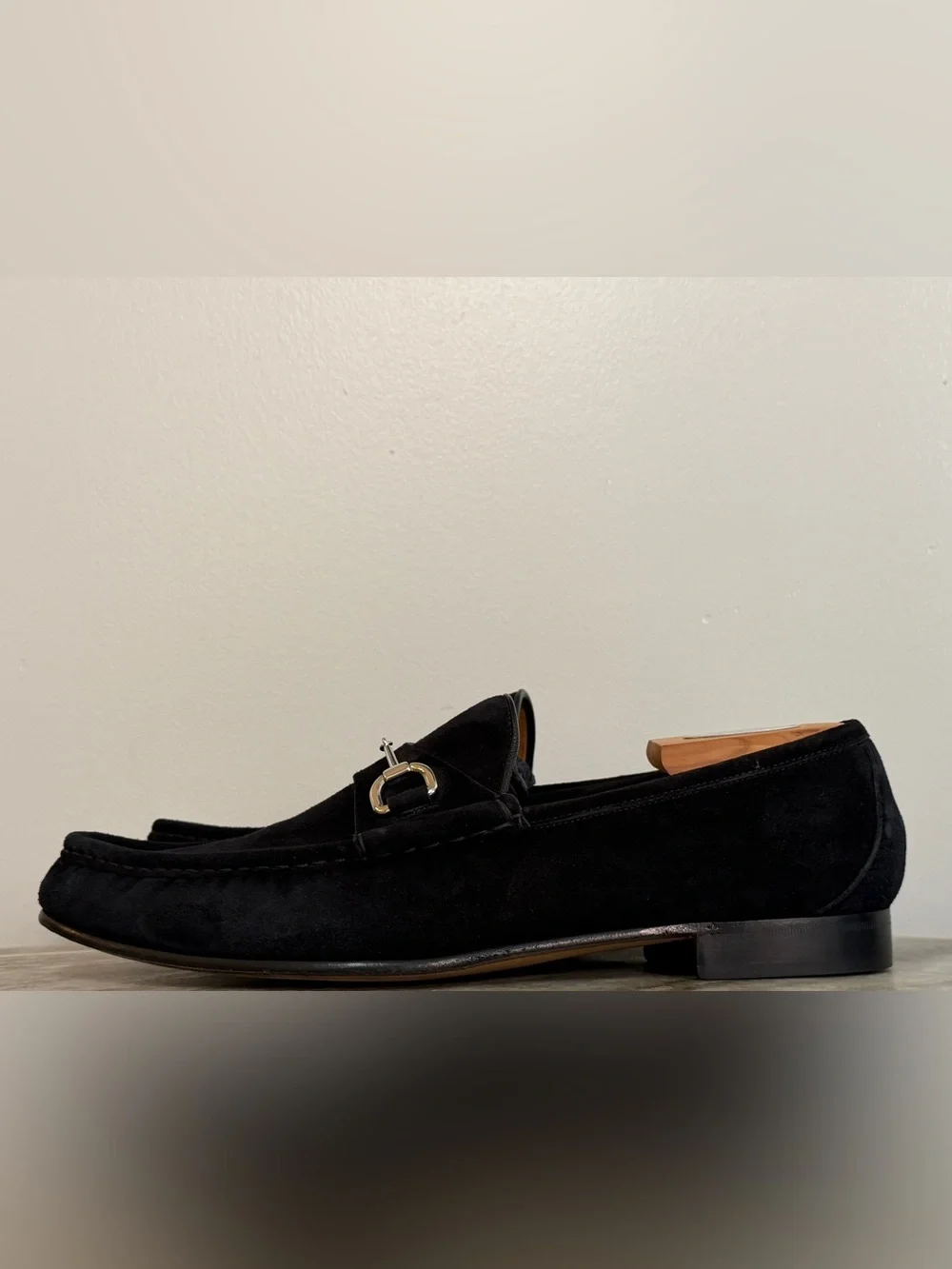 GUCCI Horsebit Suede Loafer Black Silver 12/ 12.5 $1100 1953 Jordaan Betis NEW